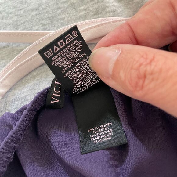 Victoria’s Secret Purple Pink Cross Back Chemise Nightie Lingerie M - Picture 5 of 6